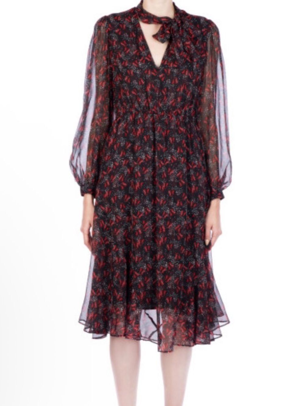 Pinko 100% silk dress with scarf NWOT Size US 2
